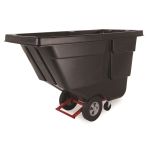 Rubbermaid 1/2 Cubic Yard Rotomolded Tilt Truck, Utility Duty, Black
